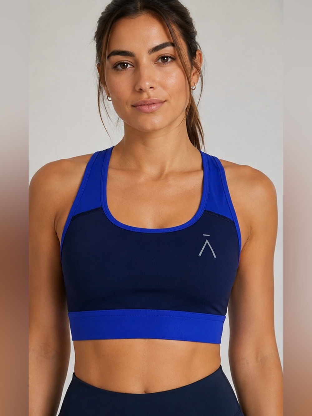 AMAN XS Luxury Sports Bra Blue Racerback Made in Italy Activewear